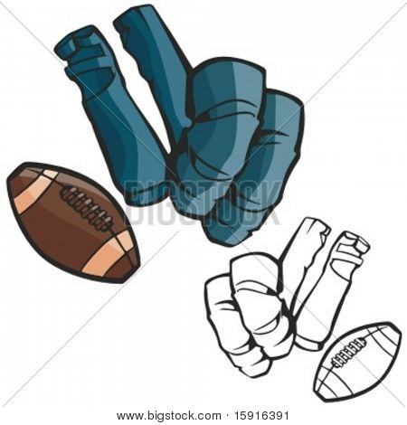 Futbol amerykański klocki kolana i nogi. Ilustracja wektorowa