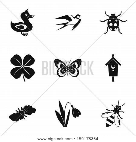 Tending garden icons set. Simple illustration of 9 tending garden vector icons for web