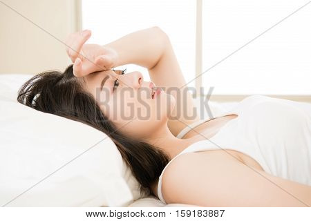 Beautiful Asian Woman Feel Unwell Sickness And Ill