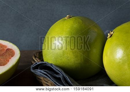 Raw Green Organic Citrus Pummelo Fruit
