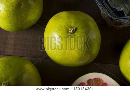 Raw Green Organic Citrus Pummelo Fruit