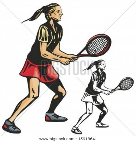 Giocatore di tennis. Illustrazione vettoriale