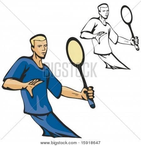 Giocatore di tennis. Illustrazione vettoriale