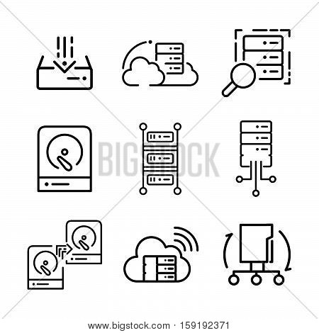 server icon set vector illustration design eps 10