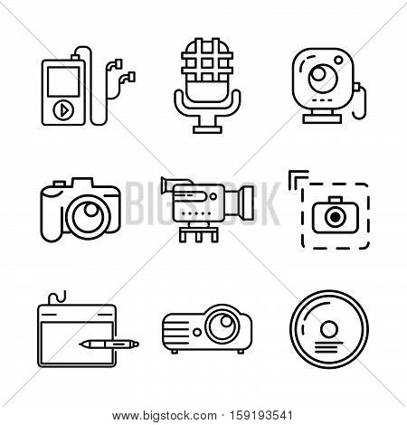 multi media icon set vector illustration design eps 10