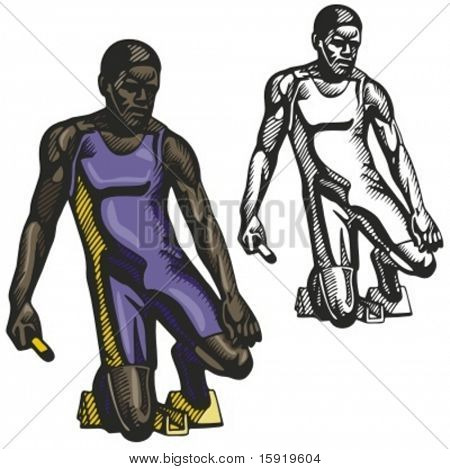 Baton Leichtathlet. Vektor-illustration
