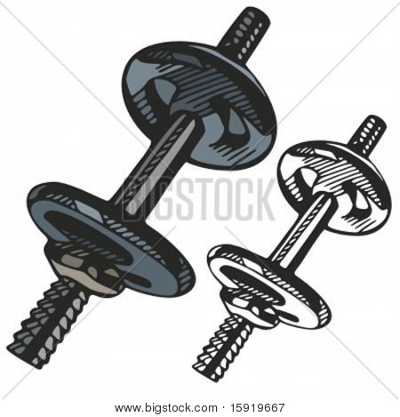 Ilustración del vector de la pesa de gimnasia.