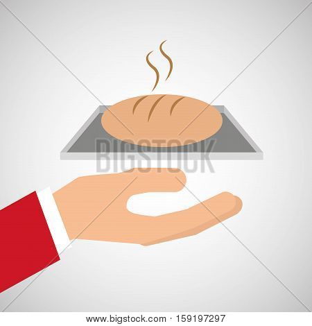 bakery cooking hand fresh bread vector illustration eps 10