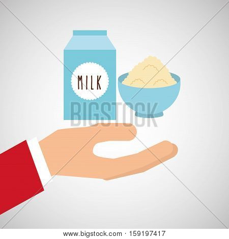 bakery cooking hand milk cup flour vector illustration eps 10