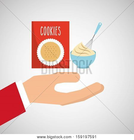 bakery cooking hand cookie mix vector illustration eps 10