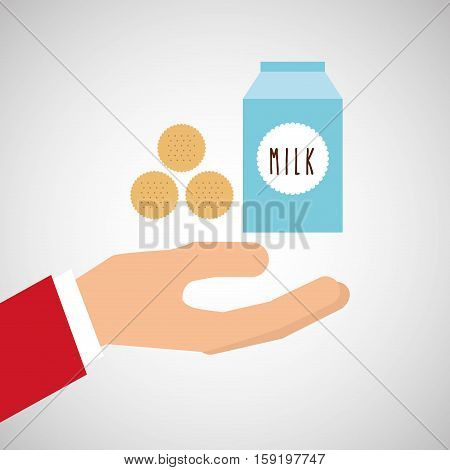 bakery cooking hand milk and cookies vector illustration eps 10
