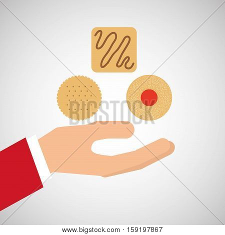 bakery cooking hand delicious cookies vector illustration eps 10