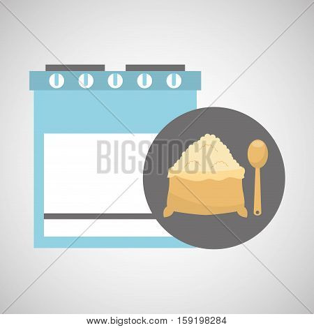 kitchen bakery concept flour and spoon vector illustration eps 10