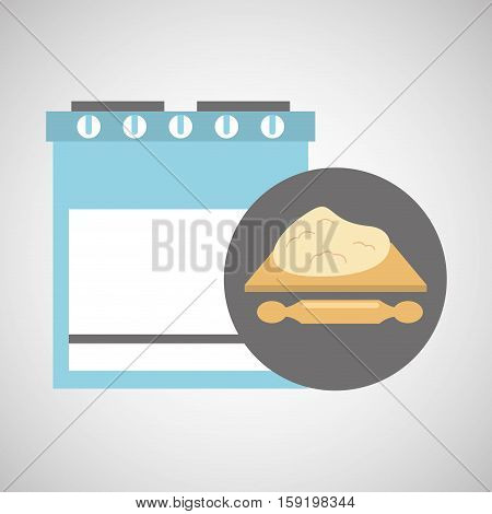 kitchen bakery concept rolling dough vector illustration eps 10