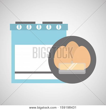 kitchen bakery concept butter and eggs vector illustration eps 10