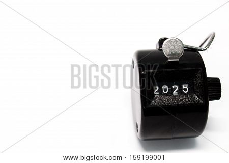 Year 2025 Counter on isolated white background