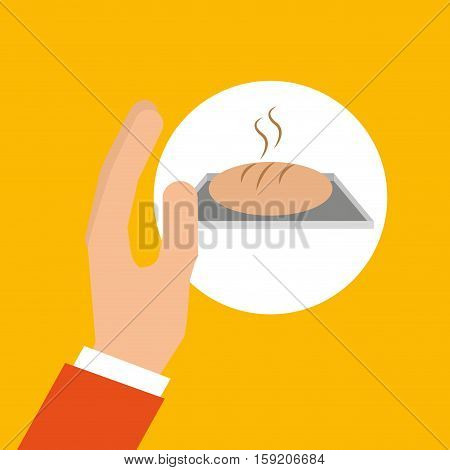 bakery cooking hand fresh bread vector illustration eps 10