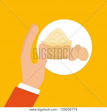 bakery cooking hand flour eggs vector illustration eps 10