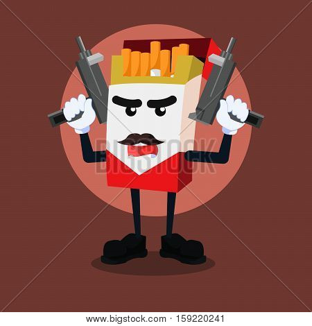 cigarette mafia cartoon eps10 vector illustration design