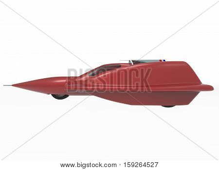 3d illustration of sci-fi concept car. white background isolated. icon for game web.
