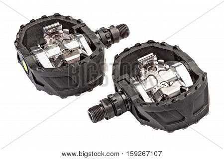 Mountain bike contact pedal isolated on white background.