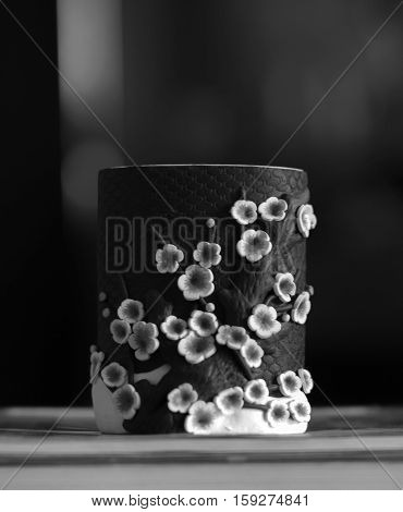 PENCIL HOLDER DESIGNED IN CHERRY BLOSSOM TREE