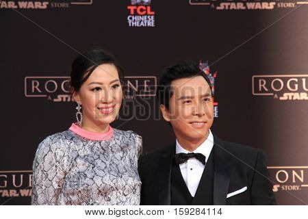 LOS ANGELES - DEC 1:  Cissy Wang, Donnie Yen at the Donnie Yen Hand And Footprint Ceremony at TCL Chinese Theater IMAX on December 1, 2016 in Los Angeles, CA