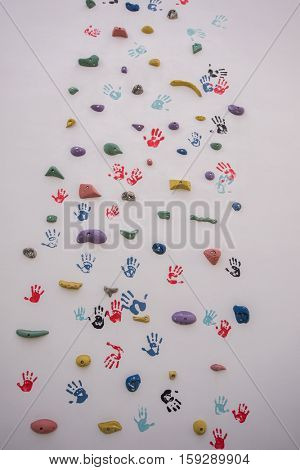 Artistic painted climbing wall