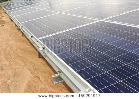 On Ground Solar PV Panels close up