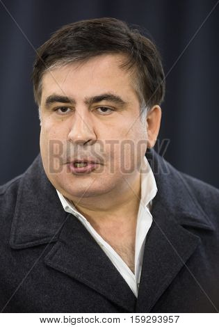 Mikhail Saakashvili On Briefing For Press