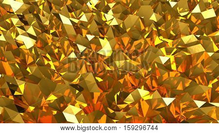 Abstract seamless gold triangular crystalline background animation. Seamless loop