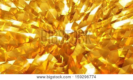 Abstract seamless gold triangular crystalline background animation. Seamless loop