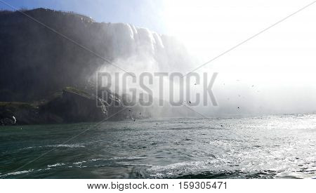 Canadian side of Niagara Falls during the sunny day