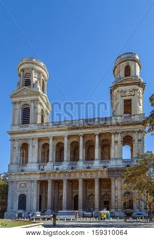 Church Saint-Sulpice is a Roman Catholic church in Paris France. View of Choir from southeast