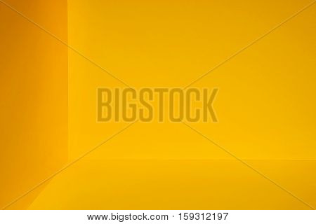 Yellow room corner. Minimalist modern empty space concept