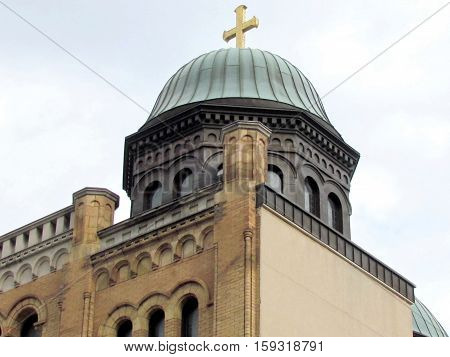 Toronto Canada - November 5 2015: Dome of Greek Orthodox Church.