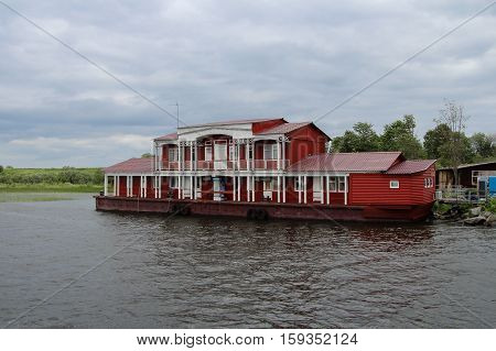 Kizhi Russia - June 14 2013: view of Museum Kizhi Berth on June 14 2013 Petrozavodsk Russia.