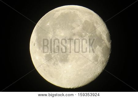 Bright gibbous moon with craters, 96% Illuminated