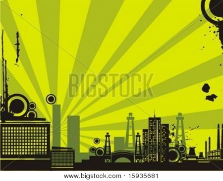 Série de fond de silhouette de paysage urbain de Sunrise. Consulter mon portfolio pour beaucoup plus de cette série comme w