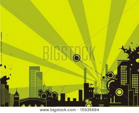 Série de fond de silhouette de paysage urbain de Sunrise. Consulter mon portfolio pour beaucoup plus de cette série comme w