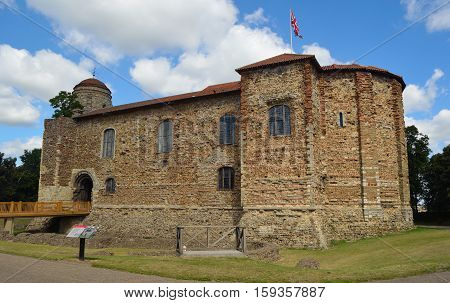 COLCHESTER, ESSEX, ENGLAND - AUGUST 06, 2016: Colchester  Castle the largest remaining Norman Keep in Europe.