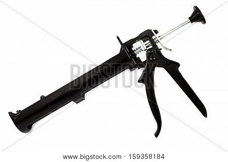 black metal silicon gun on white background