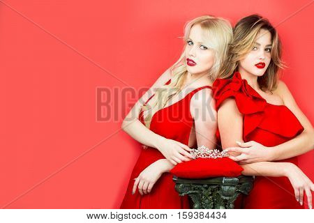 Sexy Pretty Girls In Red
