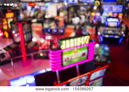 Blurry Slots Machines At A Casino