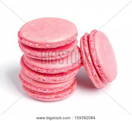 Tasty macaroons isolated on white background