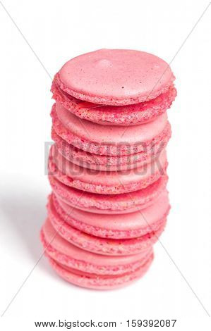 Tasty macaroons isolated on white background