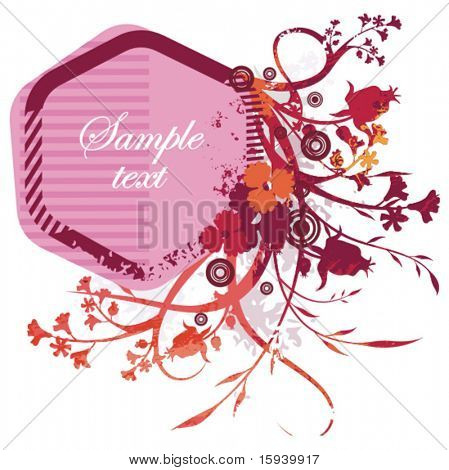 Floral vector frame series. Add your text inside.
