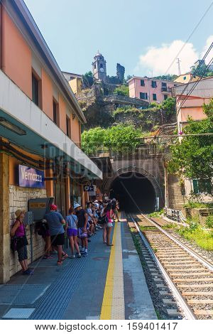 Train Station In Vernazza, Cinque Terre, Italy
