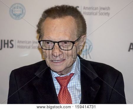 New York NY USA - December 1 2016: American television and radio host Larry King attends AJHS Emma Lazarus Statue of Liberty Award Dinner at The Roosevelt Hotel Manhattan