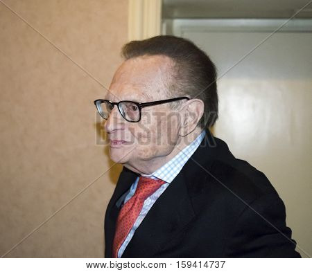 New York NY USA - December 1 2016: American television and radio host Larry King attends AJHS Emma Lazarus Statue of Liberty Award Dinner at The Roosevelt Hotel Manhattan